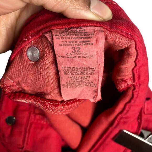 Iris Setlakwe Women's Red Skinny Denim Jeans - Picture 5 of 7